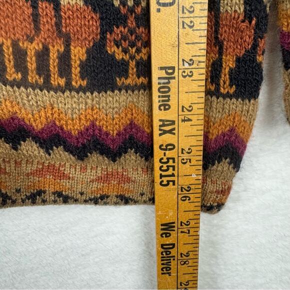 Vintage Artesania Los Incas 100% Alpaca Men’s Zip Front Cardigan Sweater Size L - Picture 12 of 14
